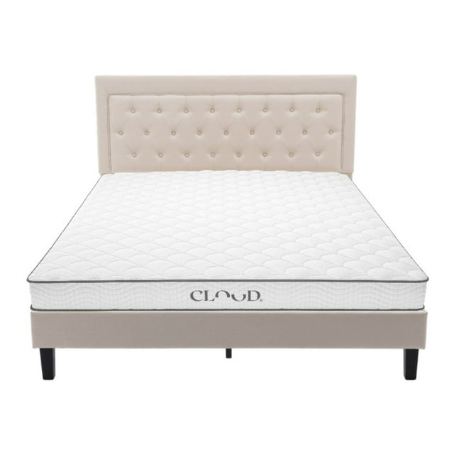 Set de Colchón Eco y Cama Linen Cloud Matrimonial Beige