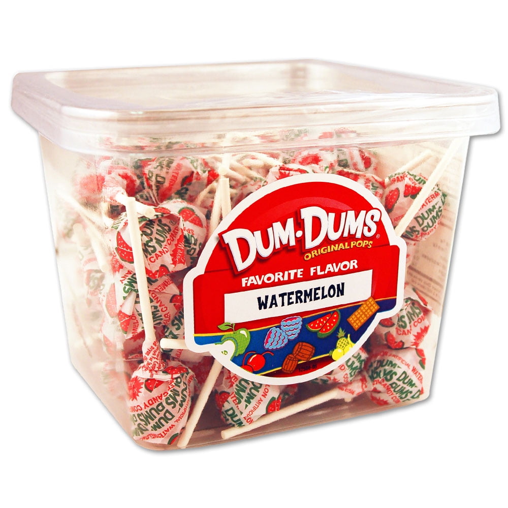 Dum Dums Watermelon Lollipops, 1 LB Tub
