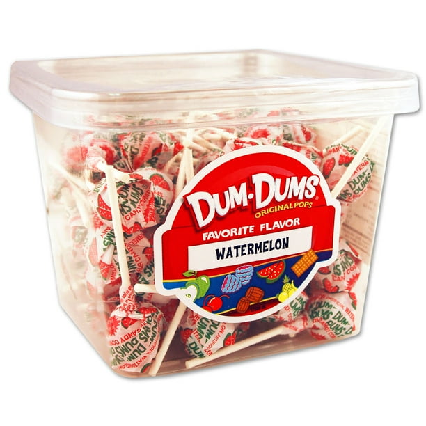 Dum Dums Watermelon Lollipops, 1 LB Tub
