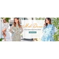 thumbnail image 5 of ANRABESS Women's Floral Chiffon Midi Dress Puff Long Sleeve Mock Neck Summer Wedding Guest Party Dresses Fall 2026 Outfits Floral White Medium, 5 of 12
