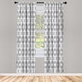 thumbnail image 2 of Ambesonne Abstract 4-Panel Curtains, Triangular Stripes Pattern, 56"x95", Dark Grey White Dimgray, 2 of 4