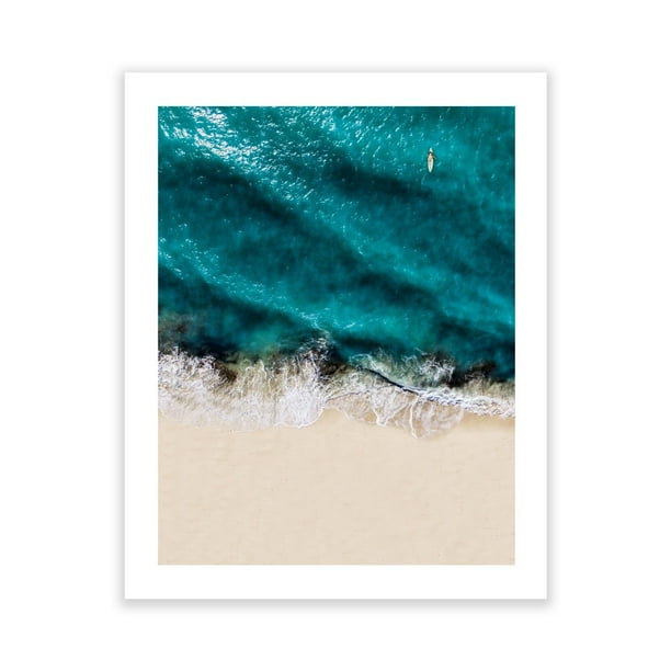 Humble Chic Ocean Wave Aerial Beach Unframed Print - Wall Art Poster