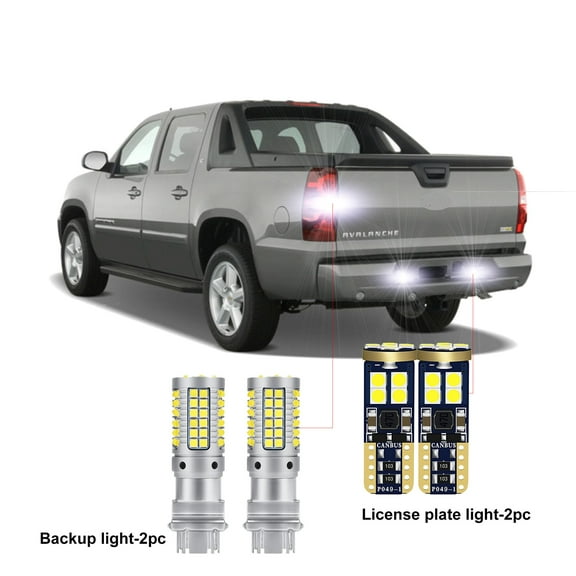 4PC Car LED Bulbs For Chevrolet Silverado 1500 2008-2013 LED Car Reverse Backup Light License Plate Light CANBUS