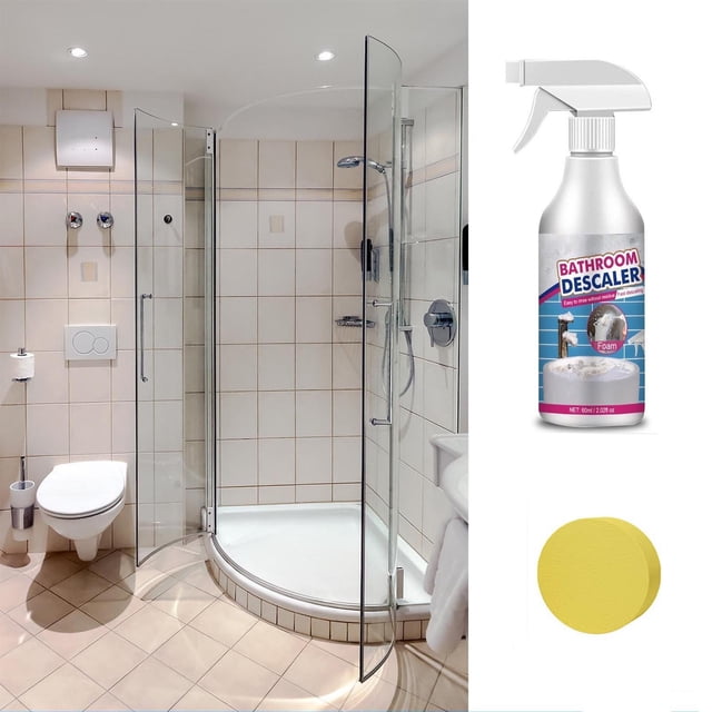 Limpiador de Baño, Quitamanchas para Cristales, Azulejos y Grifos, Limpiador de Bañeras 60 Ml | Elimina La Suciedad Incrustada, Residuos de Jabón y Manchas de Cal | Aplicación Versátil | 1 Producto d