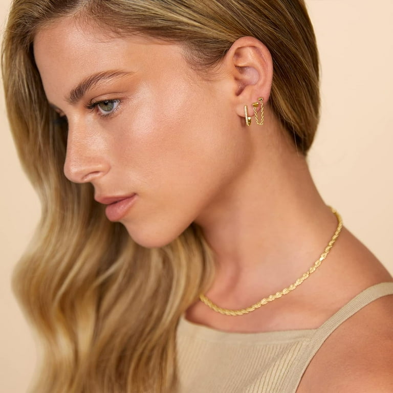 14K Gold Plated 925 Sterling Silver Posts Pair of Flat Back Stud