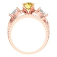 thumbnail image 4 of Clara Pucci 14K Rose Gold 1.925 Natural Citrine Engraveable Engagement Ring + Wedding Band Set, 4 of 7