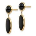 thumbnail image 2 of FB Jewels 14K Yellow Gold Onyx Oval Dangle Post Earrings, 2 of 3