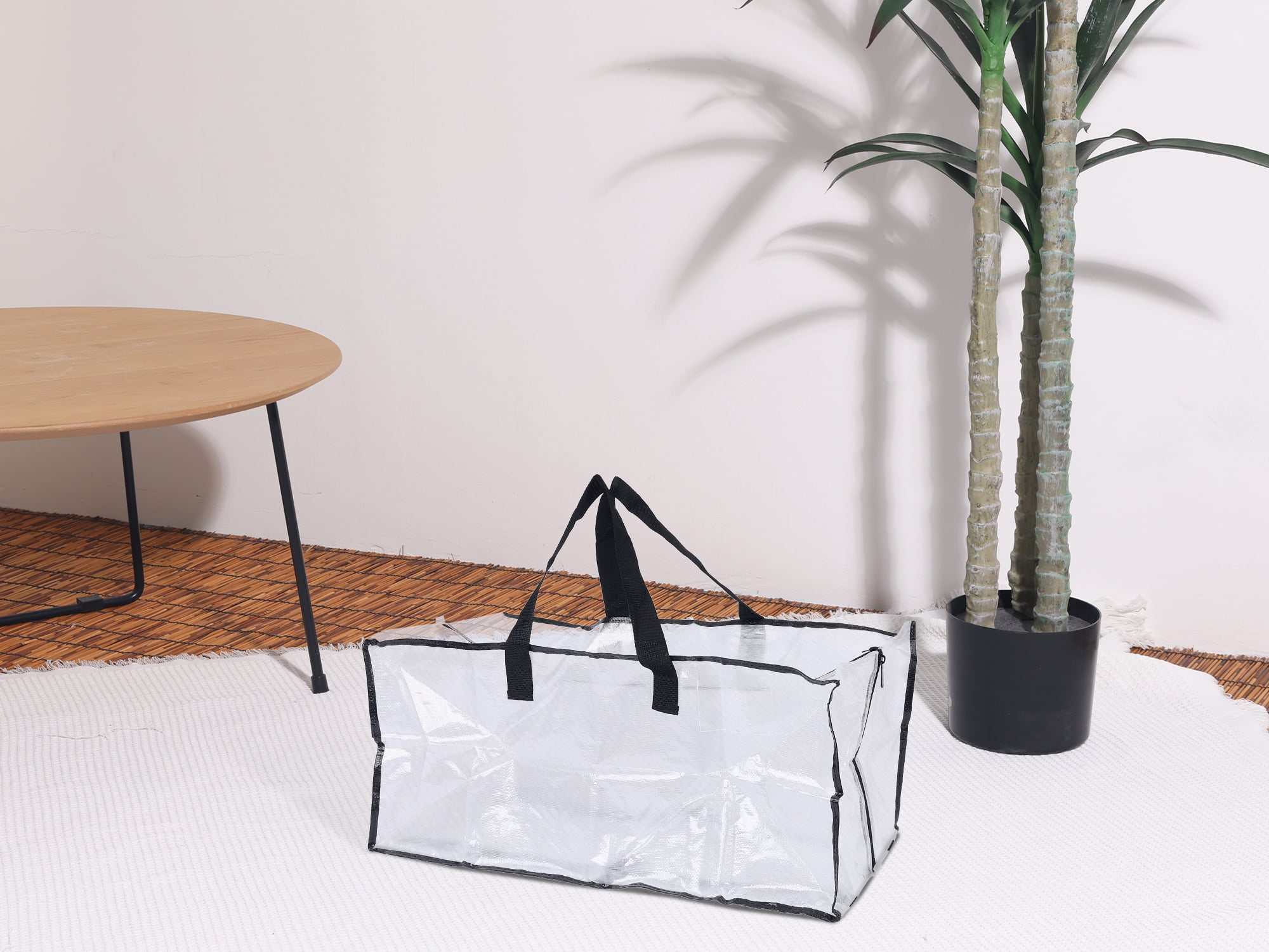 Unique Bargains Clothes Storage Moving Bags for Closet Organizers Clear 29x13x14.5in