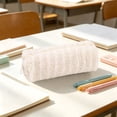 thumbnail image 2 of Under 1$ Pencil Case Colorful Cloth Slim Pen Pouch Pencil Organizer for College Office Teens 7.9x2x2 in Cloth Pink by Xuniizn, 2 of 7