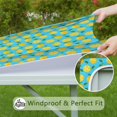 thumbnail image 6 of Yellow Lemon Fruit Slices Blue Pattern Square Fitted Tablecloth with Elastic Edge,Square Table Cover,Washable Elastic Table Cover for Home Kitchen Party Decor 34"x34", 6 of 6