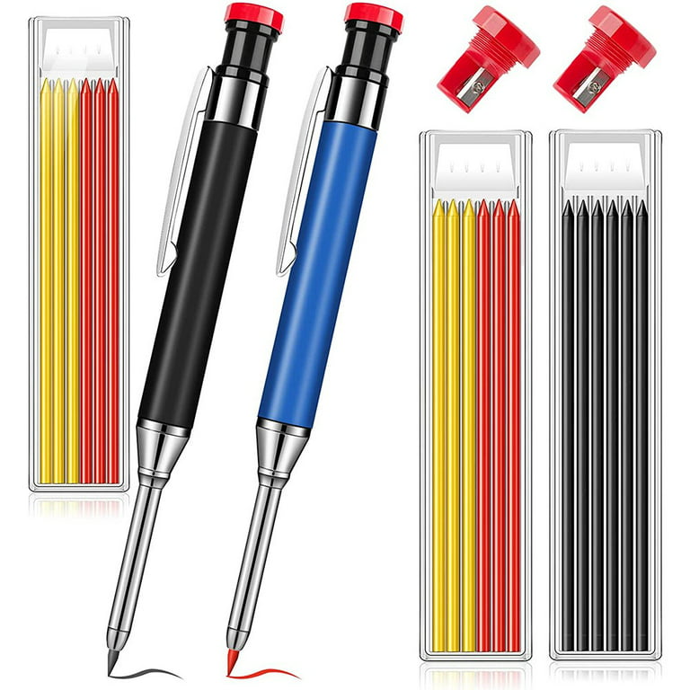 3 Colored Refills Set, Deep Hole Woodworking Awl, Woodwork Line Drawing  Graphite Pencil, Adjustable Metal Marking Pen, Mechanical Pencil, For  Engineering And Technical Drawing