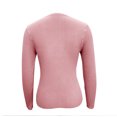 thumbnail image 6 of Zylanna Women's Pullover Sweaters, Crew Neck Knit Button Solid Color Long Sleeve Casual Tops for Women Pink, 6 of 6