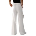 thumbnail image 5 of Hibeli Womens Wide Leg Sweatpants Elastic Drawstring Waist Solid Pants with Pockets, 5 of 5