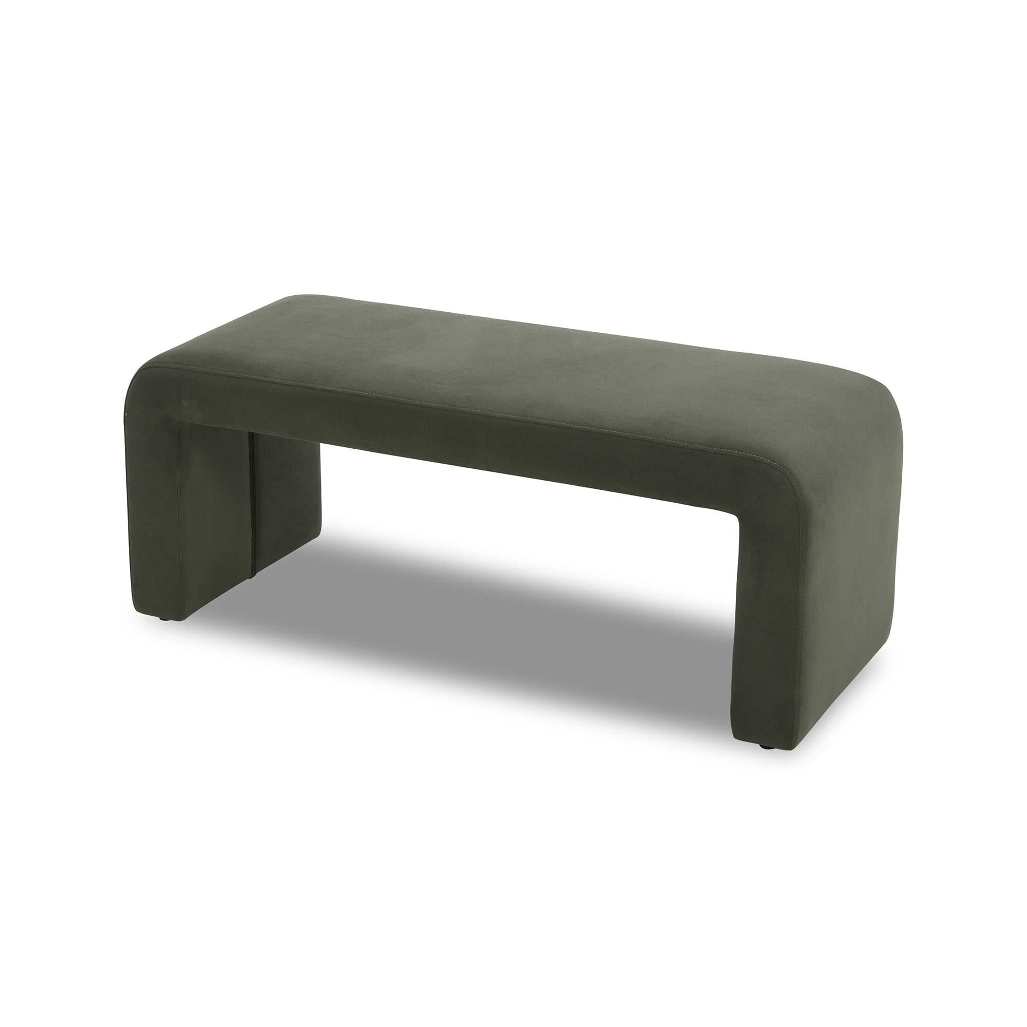 Better Homes & Gardens Juliet 44.50" Velvet Waterfall Bench, Olive