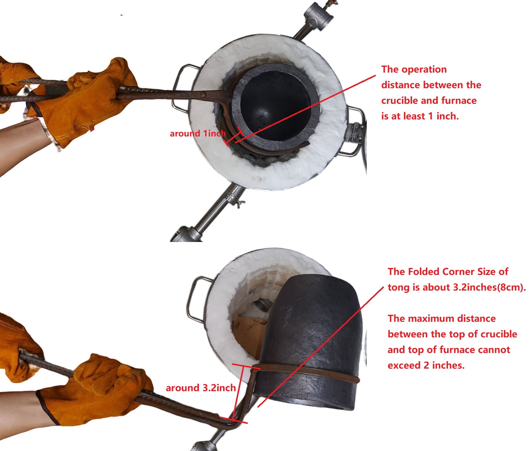 LSMIITTH G Crucible Tongs And Lifter for Pouring and Lifting - 2 in 1 Metal Casting Foundry Tool