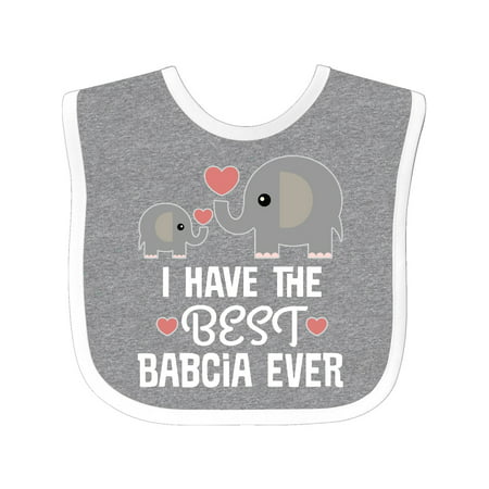 Best Babcia Ever Grandchild Gift Baby Bib Heather/White One