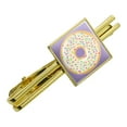 thumbnail image 1 of Cute Donut Pastel Sprinkles Spring Yummy Square Tie Bar Clip Clasp Tack- Silver or Gold, 1 of 4