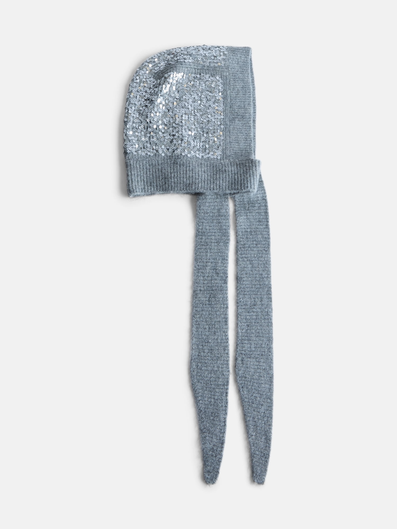 No Boundaries Women's Sequined Knit Bonnet with Tie Straps