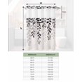 thumbnail image 6 of No Hook Shower Curtain with Snap in Liner, Plant Dark Grey Leaves Gradient Linen Texture Hotel Shower Curtains for Bathroom, Washable Shower Curtain Liner Set with Mesh Top Window, 72"x96", 6 of 6