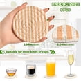 thumbnail image 3 of Haosy Set of 6 Drink Woven Coaster with Holder Heat Resistant Non-Slip Bar Coasters 4 Inches Light Orange and White Striped, 3 of 7