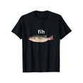 thumbnail image 1 of Camiseta divertida con estampado gráfico de moda - Funny Fih - 100 % algodón - Camiseta meme sencilla con estampado de pez mal escrito, estilo humorístico unisex de internet - Camiseta deportiva holga, 1 of 6