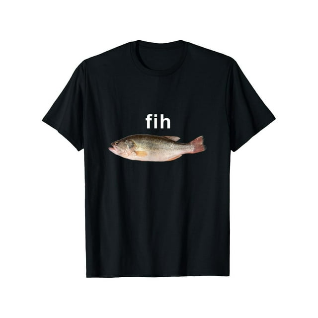 Camiseta divertida con estampado gráfico de moda - Funny Fih - 100 % algodón - Camiseta meme sencilla con estampado de pez mal escrito, estilo humorístico unisex de internet - Camiseta deportiva holga