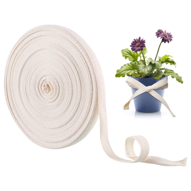 Bearachild Cinta de sarga de 25M, cinta de cincha Natural hecha a mano, decoración de hilo de algodón trenzado de costura Beige para encuadernación Tela de costura y artesanía Bearachild BFH000975-00