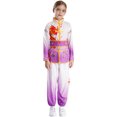 thumbnail image 6 of Miutii Kids Boys Girl Kung Fu Suit Unisex Dragon Printed Tai Chi Outfit Long Sleeve Tops with Pants Purple 150, 6 of 9