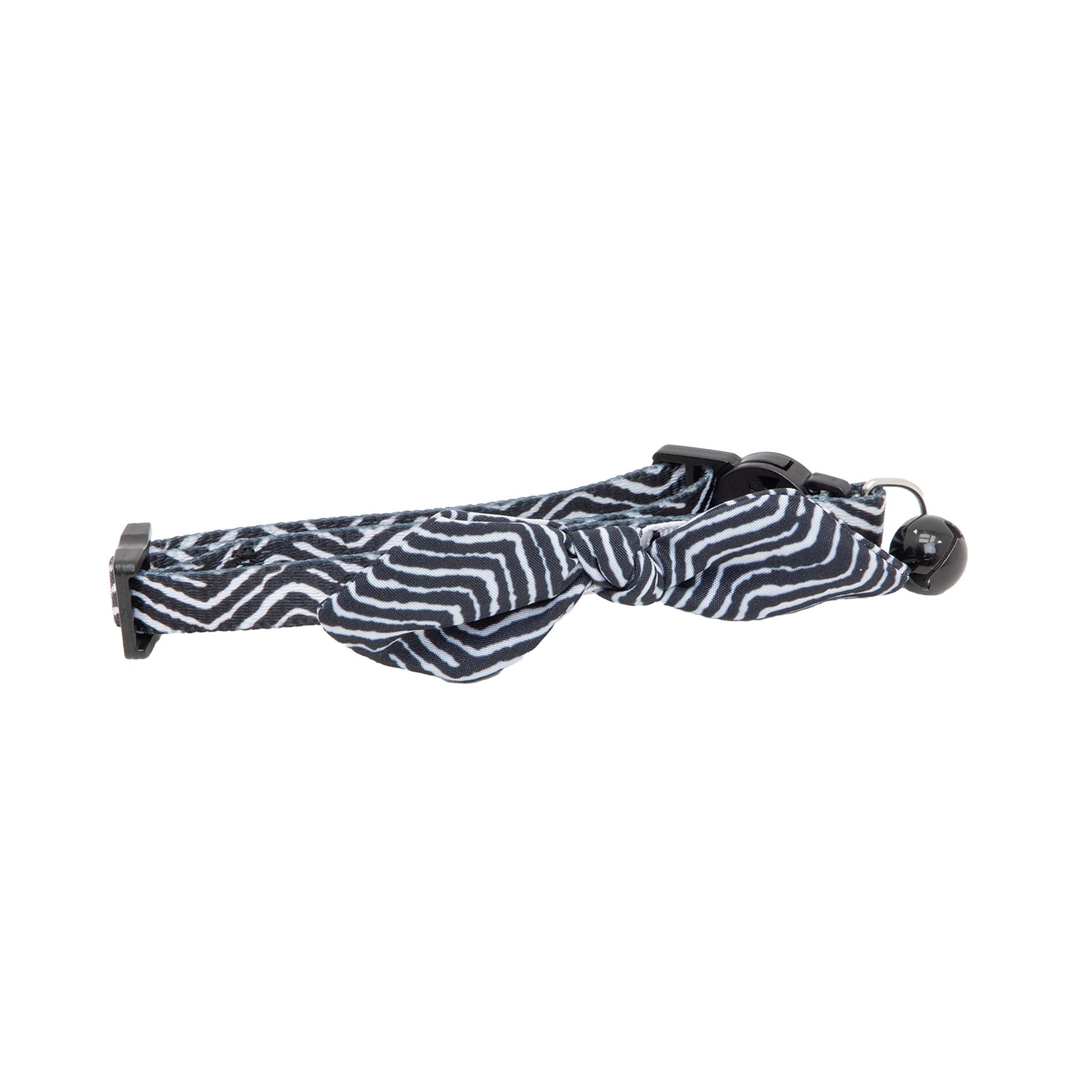 Vibrant Life 2-Pack Cat Collar, 3 D Black and White Knot and Multi Color Tropical Print, One Size