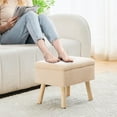 thumbnail image 7 of IVV Teddy Fleece Storage Ottoman – Rectangular Footstool Bench with Lift-Off Lid, Hidden Storage Compartment, Solid Wood Legs, 300lb Capacity, Beige, 7 of 7