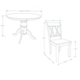 thumbnail image 3 of 3-PC - 42" Round Pedestal Dining Table + Double X-Back Dining Chairs Dining Set in Black, 3 of 9