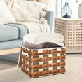 thumbnail image 5 of Large Collapsible Storage Box Flip Lid Fabric Decorative Organizer Container Basket with Handles 16.5×12.6×11.8in Striped Wicked Pumpkins, 5 of 7