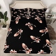 thumbnail image 2 of Feelyou Ballet Shoes Girls Full Size Sheets, Black Pink Bowknot Bed Sheets, Kawaii Princess STyle Sheet Sets, Breathable Home Decor, 4pcs, 2 of 7