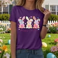 thumbnail image 5 of mgoYE Easter T Shirt for Women Easter Shirts for Women Happy Bunny Tshirt Cute Neck Easter Egg Rabbit Teacher Tee Graphic(Purple,L), 5 of 9