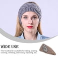 thumbnail image 3 of Linyer Crochet Headbands Winter Leaves Pattern with Rhinestones Elastic Head Protector Wide Warm Chunky Hair Accessories for Girls Khaki, 3 of 5