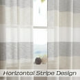 thumbnail image 2 of Uptown Home Gray Tan Color Block Rustic Window Sheer Curtain Panel for Bedroom/Living Room Linen Texture Farmhouse Drapes, Grommet Top, 40"x84"x2, 2 of 5