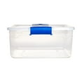 thumbnail image 4 of HOMZ 4-Pack 15.5 Qt Latching Lid, Home & Office Clear Plastic Storage Organizer Bins, Blue, 4 of 8