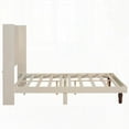thumbnail image 5 of Stylish Queen Size Bed with 54" High Headboard, Beige, Comfortable Back Design for Relaxing, 5 of 9