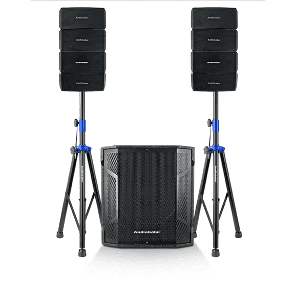 Sistema de audio lineal con subwoofer 15" y 2 satelites 4" 1400w Audiobahn LINE15X