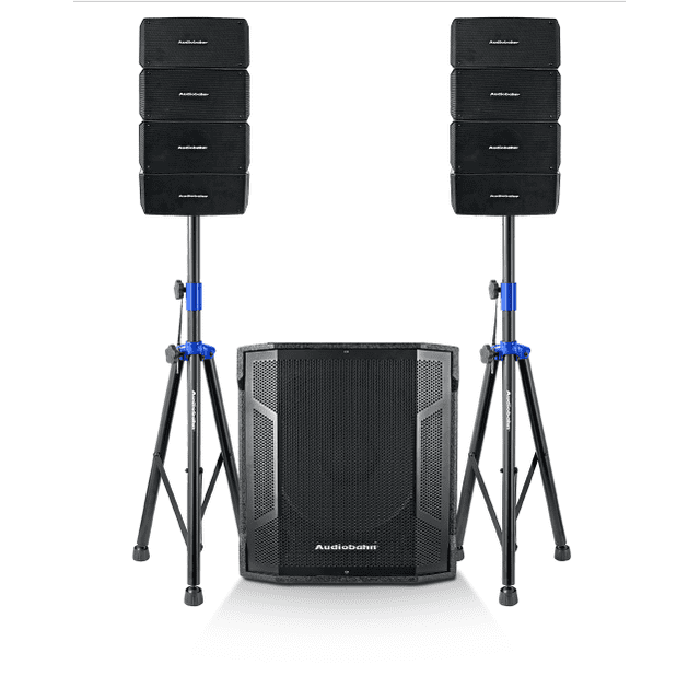 Sistema de audio lineal con subwoofer 15" y 2 satelites 4" 1400w Audiobahn LINE15X