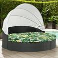 thumbnail image 6 of TOPCHANCES Outdoor Daybed Cushion Cover, 66" Patio Round Sunbed Cover, Circle Daybed Couch Mattress Replacement Slipcover, Cover ONLY (Green Leaf), 6 of 11