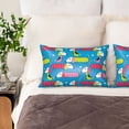 thumbnail image 2 of KLL Color Dachshund Dog Pattern Silk Pillowcase for Hair and Skin Standard Size 20"X 30" Soft Breathable Pillow Covers for Sleeping, 2 of 6
