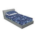 thumbnail image 2 of Camo Fitted Sheet & Pillow Sham Set, Retro Composition of Grunge Camouflage Pattern Print in Modern Blue Tones, Decorative Printed 4 Piece Bedding Decor Set, Twin, Pale Blue Dark Blue, by Ambesonne, 2 of 3