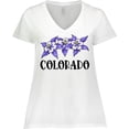 thumbnail image 3 of Inktastic Colorado Columbine Flowers Women's Plus Size V-Neck T-Shirt, 3 of 5