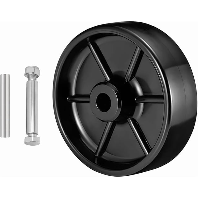 Trailer Jack Caster Wheel, 6 Inch Swirl Stand Wheel with Bolt Nut, Towed Vehicle Replacement Parts Accessories, Universal for RV Camper Motorcycle - 6"