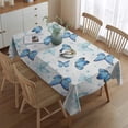 thumbnail image 2 of Blue Butterfly Pattern Rectangle Tablecloth 60"x84",Waterproof Polyester Rectangle Table Cloth, Wipeable Spillproof Polyester Tablecloth for Dining, Camping, Indoor and Outdoor, 2 of 5