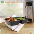 thumbnail image 3 of Enther Contenedores de preparación de comidas [paquete de 20] 2 compartimentos con tapas Caja Bento para almacenamiento de alimentos | Sin BPA | Apilable | Loncheras reutilizables Control de porciones, 3 of 7