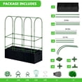 thumbnail image 3 of ROMUCH 67"x 45"  Arch Cucumber Trellis with Grow Bags, Metal Garden Trellis for Climbing Plants Outdoor with Planter Box Tomato Cage Netting for Vegetables Flowers Fruits, 3 of 9