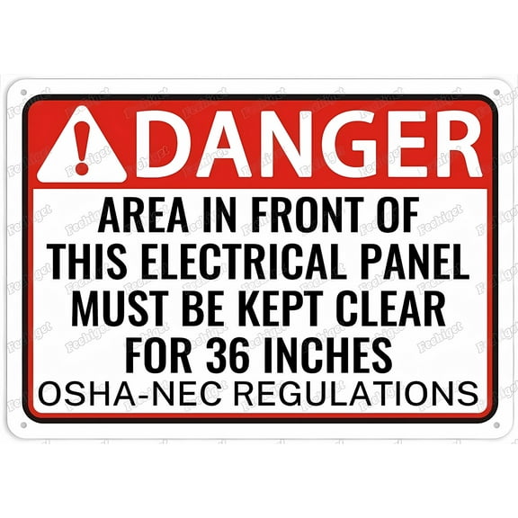 Danger Electrical Panel 36 Inch Clearance Sign - 12×8 Inches, Vintage Tin Decor, Home Farmhouse Bar Cafe Yard Indoor Outdoor Gift