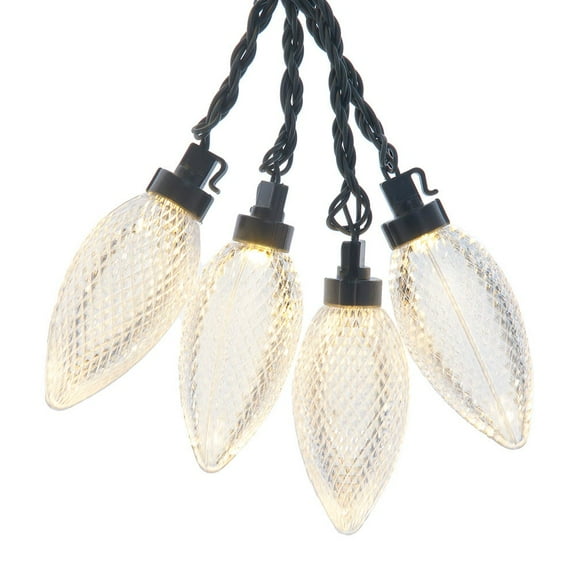 Kurt Adler UL 10-Light Warm White LED Super C9 Bulb Yard Stakes, 10-Piece Set